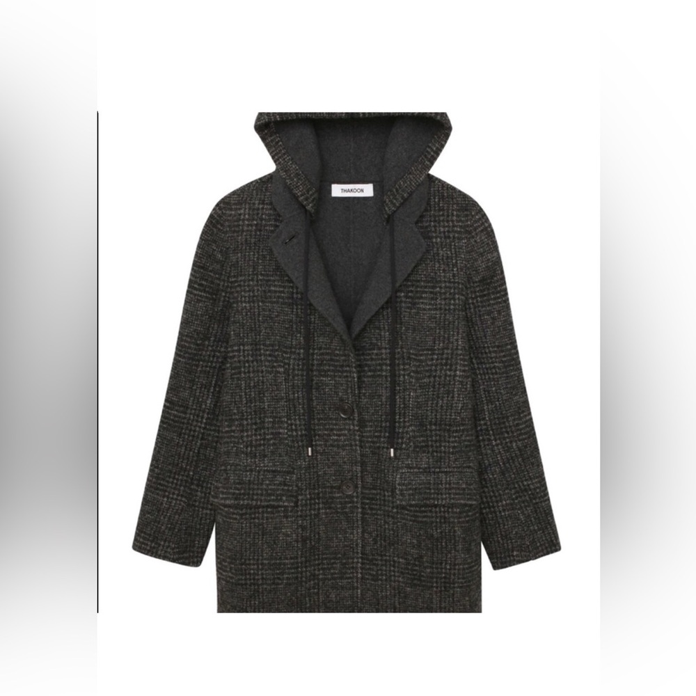BNWT Thakoon Addition Gray Mélange Hooded Blazer Medium M